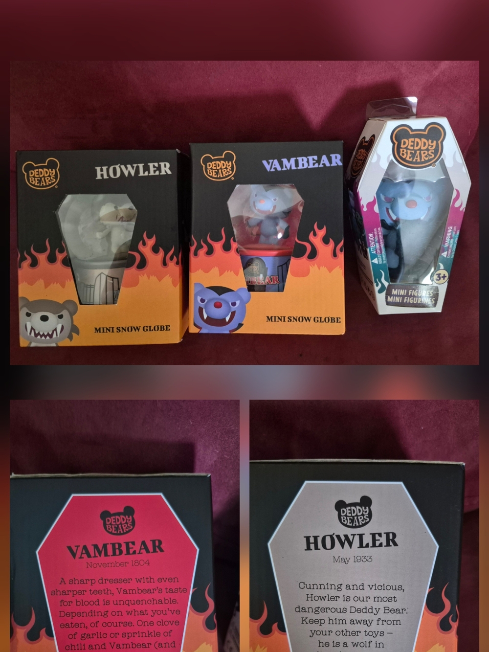 Vambear & Howler Blue Collectible Mini Snow Globe and Figure Set